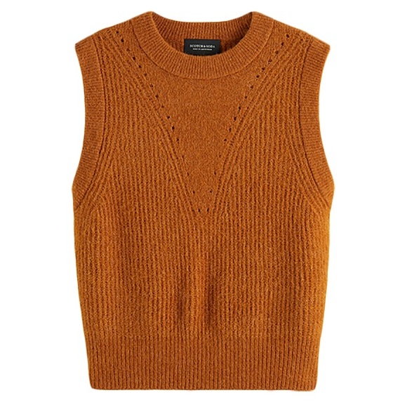 Scotch & Soda Sweaters - Scotch & Soda V-Neck Sweater in Rich Orange